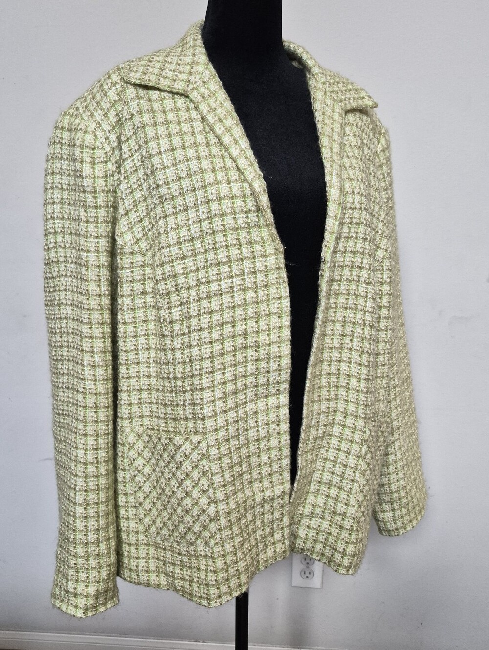 KAREN SCOTT Women’s Green Tweed Jacket Plus Size, Size 24W